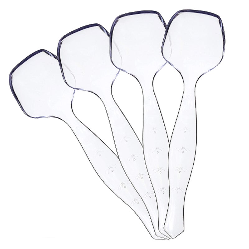 Plasticpro Disposable Plastic Serving Spoons Durable Heavy Duty Premium Serving Utensils Clear Pack of 4 - Image 1